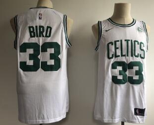Celtics 33 Larry Bird White Nike Swingman Jersey