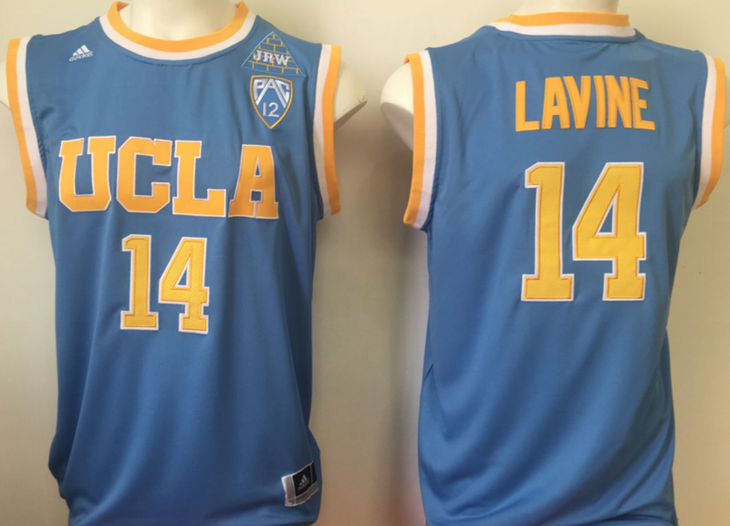 UCLA-Bruins-14-Zach-LaVine-Blue-College-Foottball-Jersey