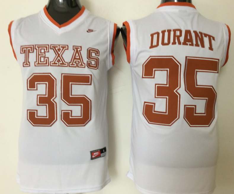 Texas-Longhorns-35-Kevin-Durant-White-College-Basketball-Jersey