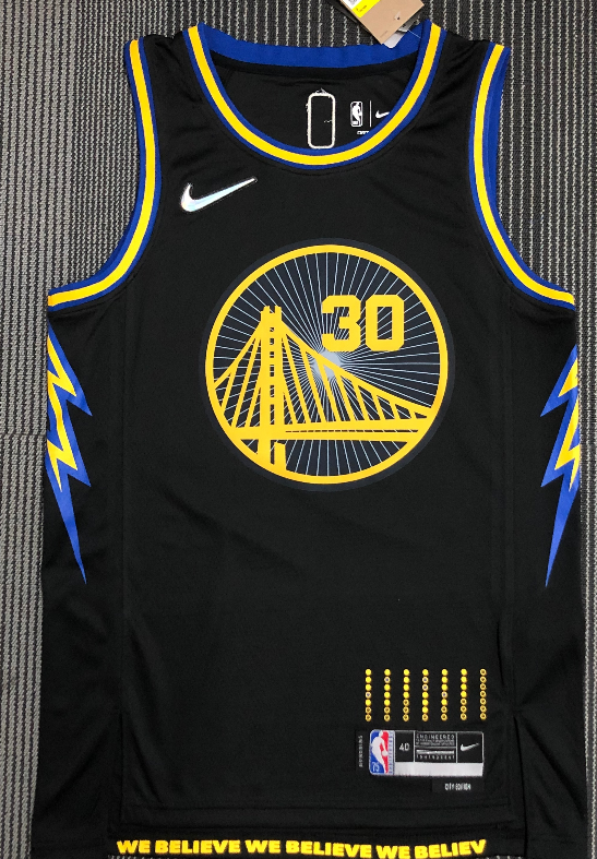 Golden State Warriors #30 Curry black jersey