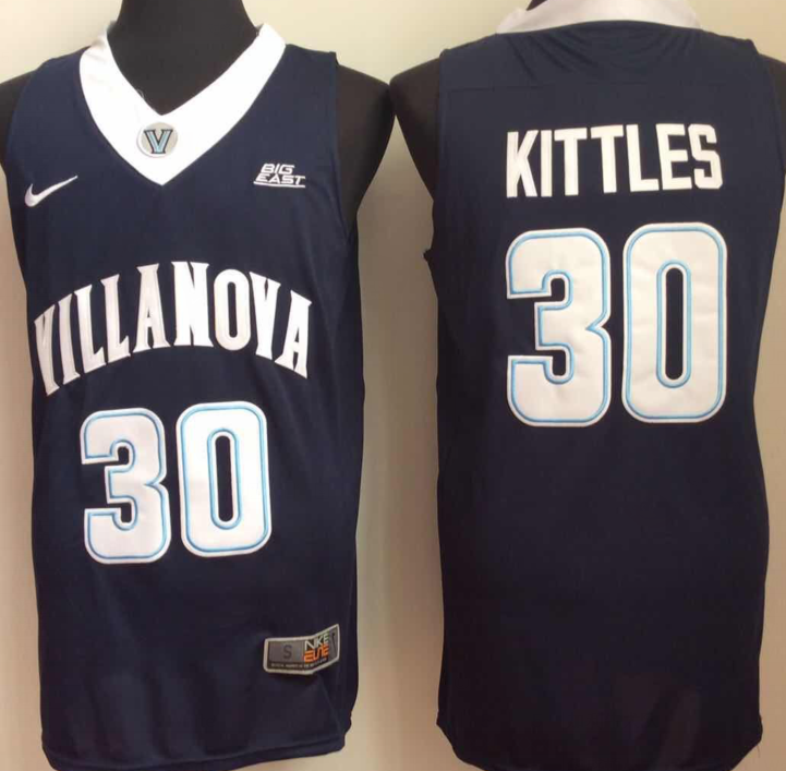 Villanova-Wildcats-30-Kerry-Kittles-Navy-College-Basktball-Jersey