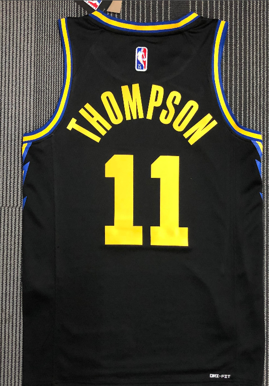 Golden State Warriors #11Thompson black jersey