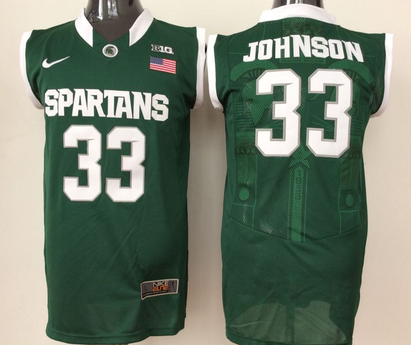 Michigan-State-Spartans-33-Magic-Johnson-Green-College-Basketball-Jersey