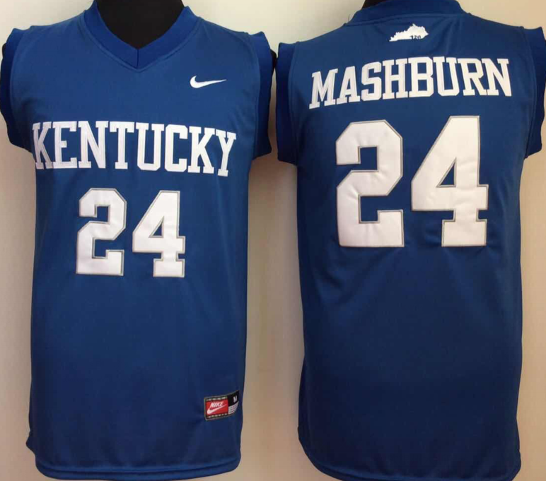 Kentucky-Wildcats-24-Jamal-Mashburn-Navy-College-Basketball-Jersey