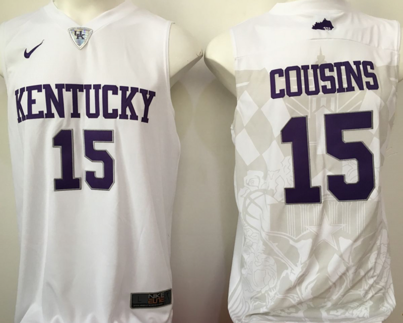 Kentucky-Wildcats-15-DeMarcus-Cousins-White-College-Basketball-Jersey