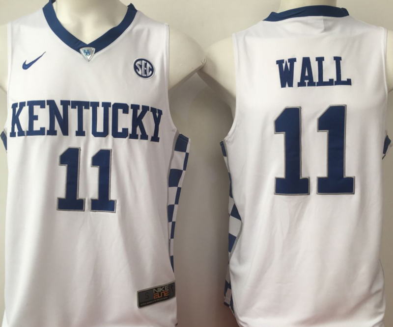 Kentucky-Wildcats-11-John-Wall-White-College-Basketball-Jersey