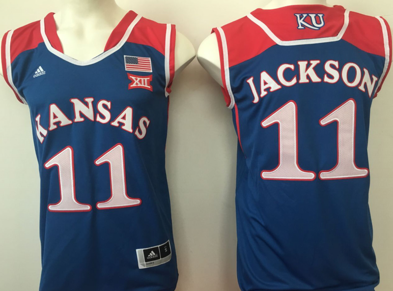 Kansas-Jayhawks-11-Josh-Jackson-Blue-College-Basketball-Jersey
