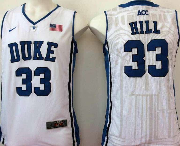 Duke-Blue-Devils-33-Grant-Hill-White-College-Basketball-Jersey