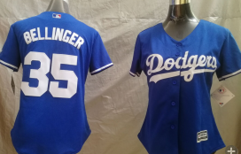 Los Angeles Dodgers #35 blue women jersey