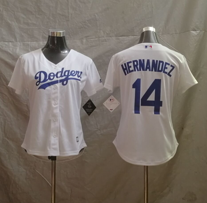 Los Angeles Dodgers #14 white women jersey