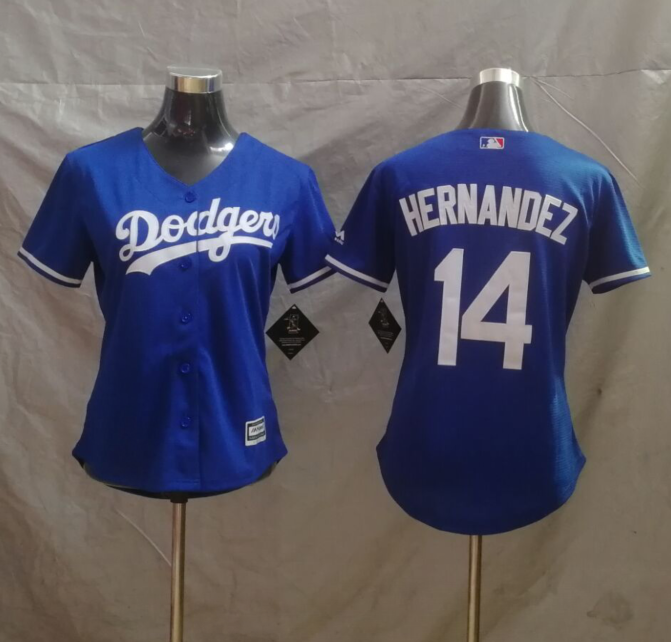 Los Angeles Dodgers #14 blue women jersey