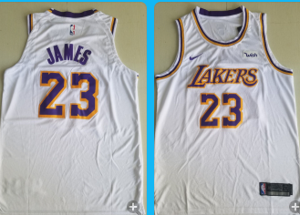 Lakers-23-Lebron-James throwback white jersey