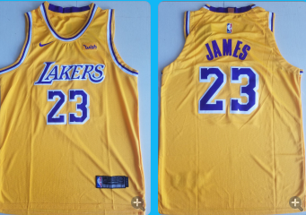 Lakers-23-Lebron-James throwback yellow jersey