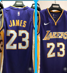 Lakers-23-Lebron-James purple heat applied jersey