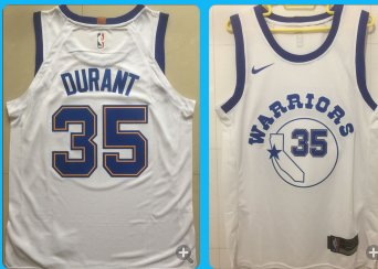 Warriors-35-Kevin-Durant white heat apploed jersey
