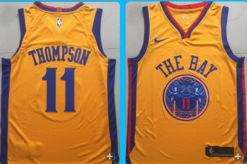 Warriors-11-Klay-Thompson-yellow city heat apploed jersey