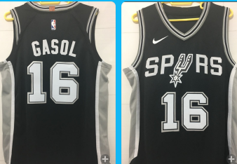 San Antonio Spurs #16 black heat apploed jersey