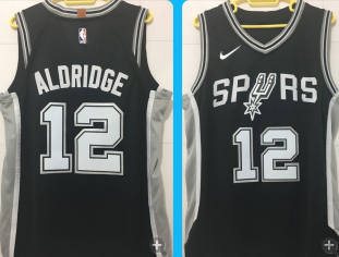 San Antonio Spurs #12 black heat apploed jersey