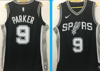 San Antonio Spurs #9 black heat apploed jersey