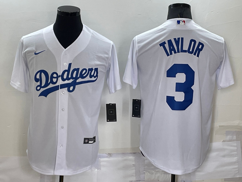 Los Angeles Dodgers #3 white jersey