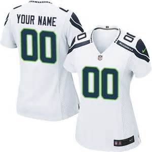 Seattle Seahawks custom women white jersey