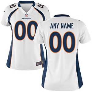 Denver Broncos custom women white jersey