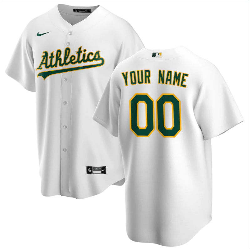 Oakland Athletics white custom jersey