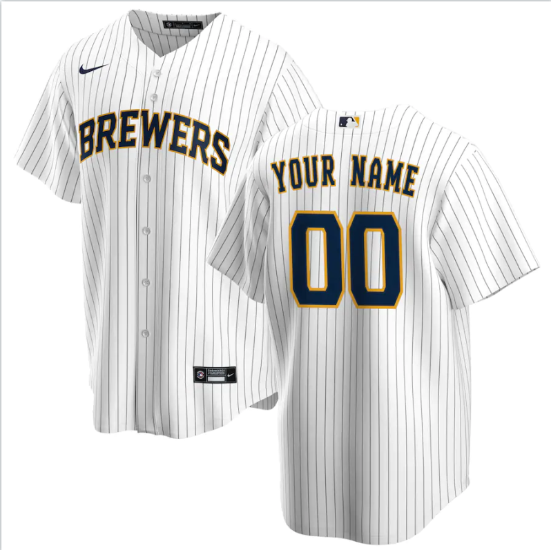 Milwaukee Brewers custom white new jersey