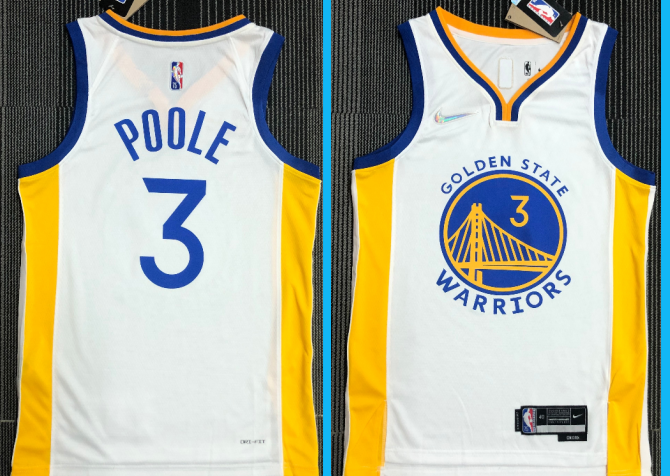 Golden State Warriors #3 white 75th jersey