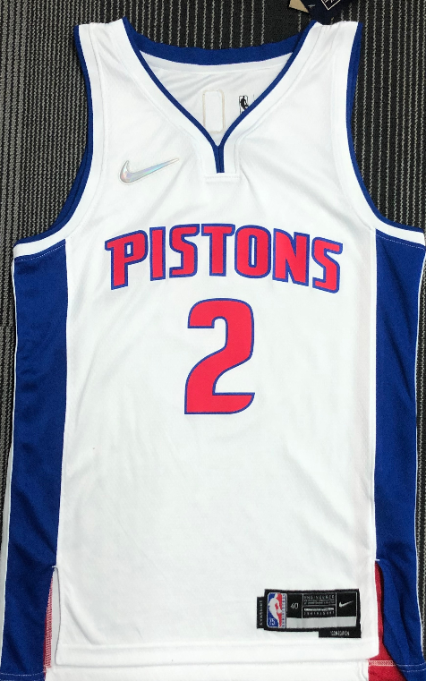 Detroit Pistons #2 white 75th jersey