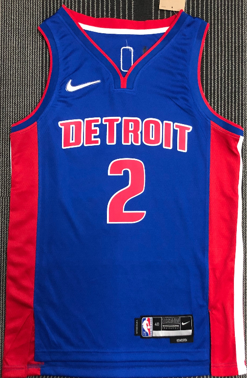 Detroit Pistons #2 blue 75th jersey