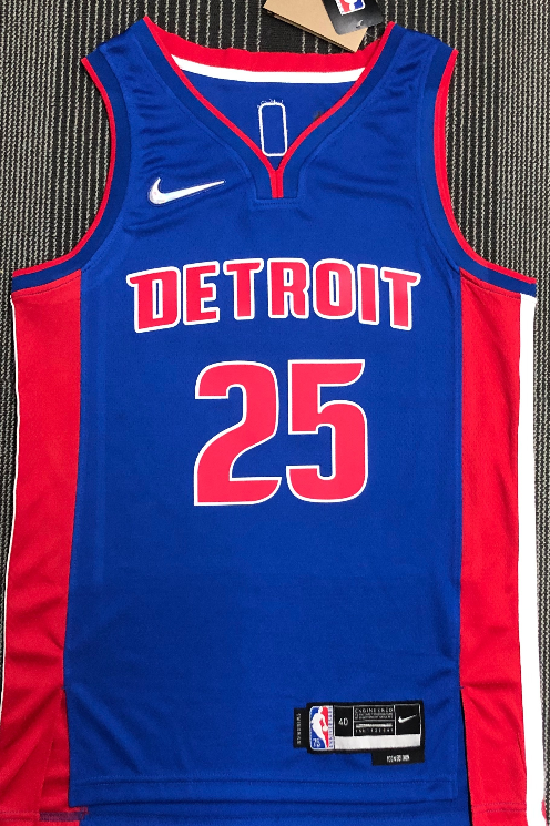 Detroit Pistons #25 blue 75th jersey