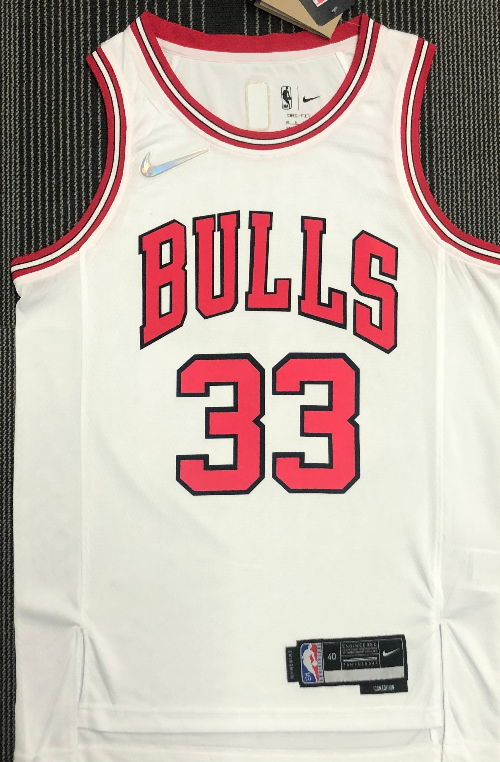 Chicago Bulls#33 white 75th jersey