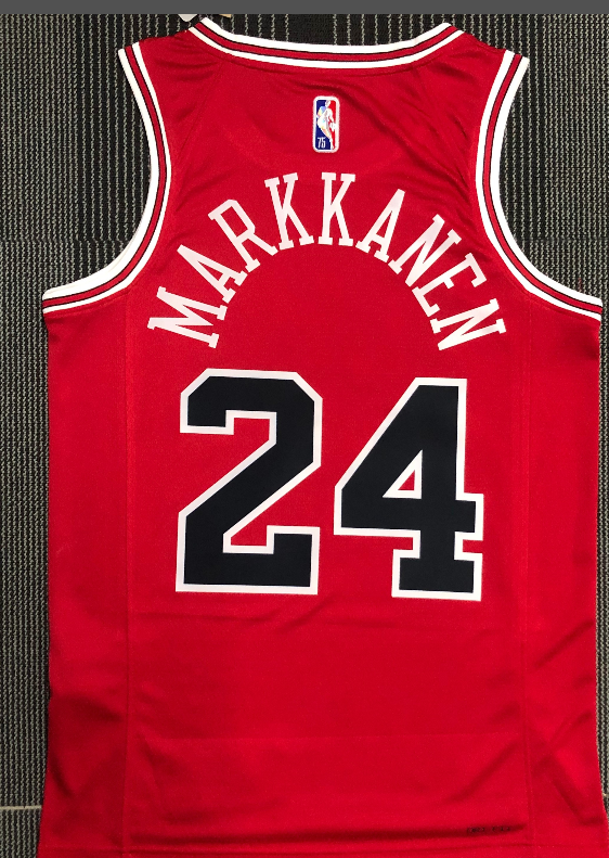 Chicago Bulls#24 red 75th jersey
