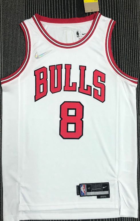 Chicago Bulls#8 white 75th jersey