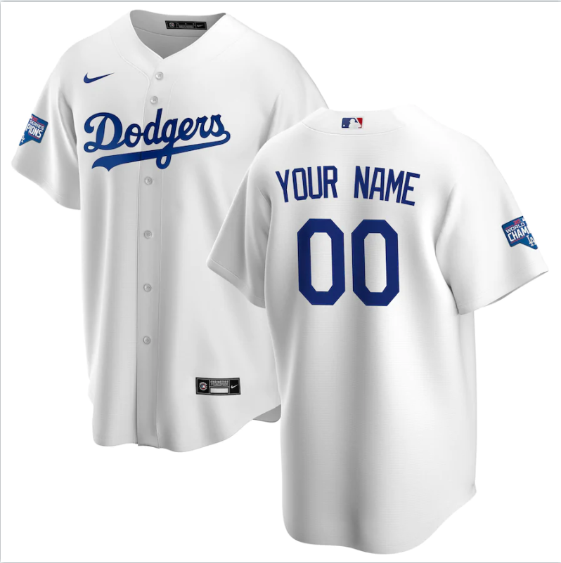 Los Angeles Dodgers custom white new jersey