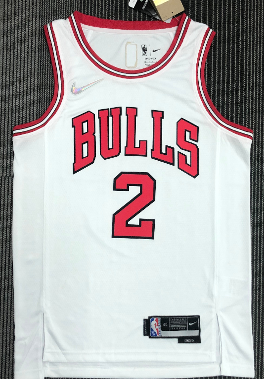 Chicago Bulls#2 white 75th jersey