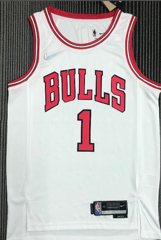 Chicago Bulls#1 white 75th jersey
