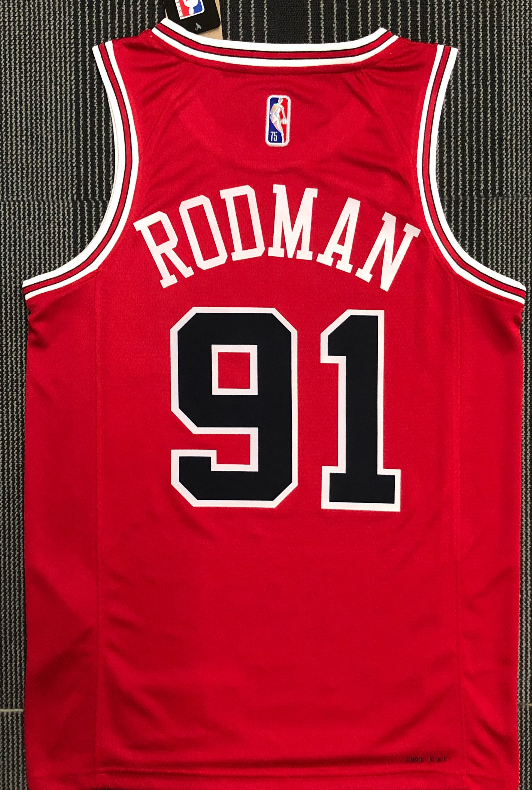 Chicago Bulls#91 red 75th jersey