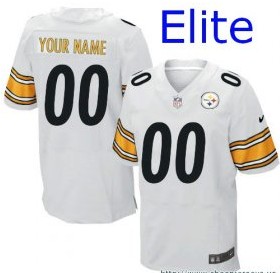 Nike-Pittsburgh-Steelers-Customized-Elite-White-Jerseys