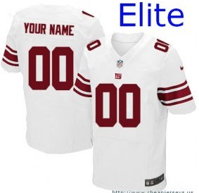 Nike-New-York-Giants-Customized-Elite-White-Jerseys