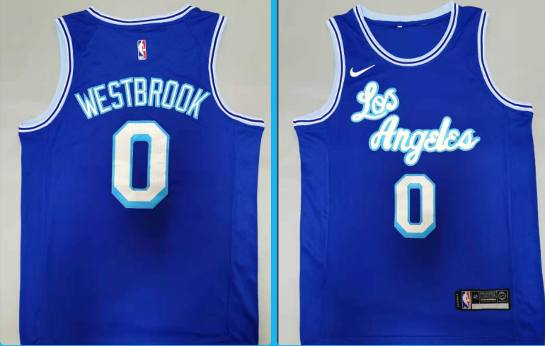 Los Angeles Lakers #0 westbrook blue jersey