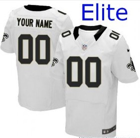 Nike-New-Orleans-Saints-Customized-Elite-White-Jerseys