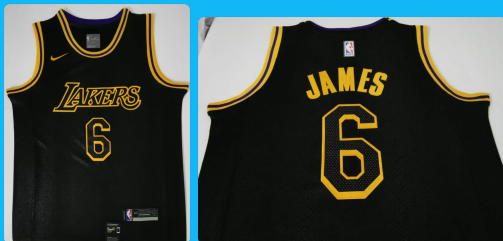 Los Angeles Lakers #6 james black jersey