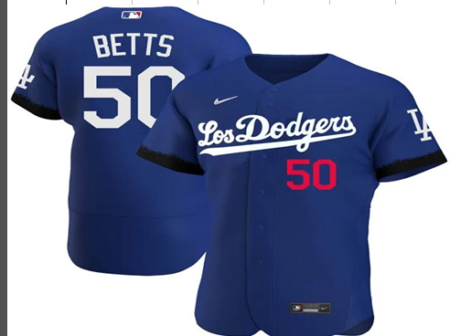 Los Angeles Dodgers #50 betts2021 Royal City Connect Flex Base Stitched Baseball Jersey