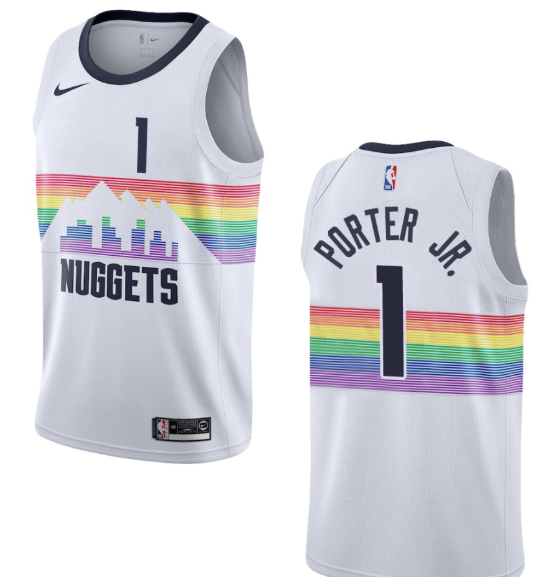 Nuggets Nuggets #1porter Jr white jersey