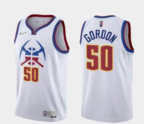 Nuggets Nuggets #50 Aaron Gordon white jersey