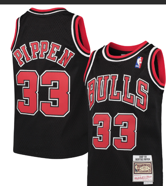 Chicago Bulls #33 Pippen youth black jersey