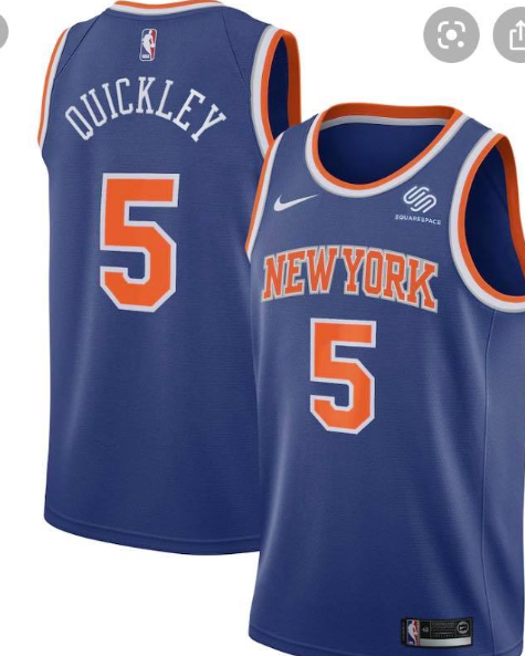 New York Knicks#5 Quickley blue jersey
