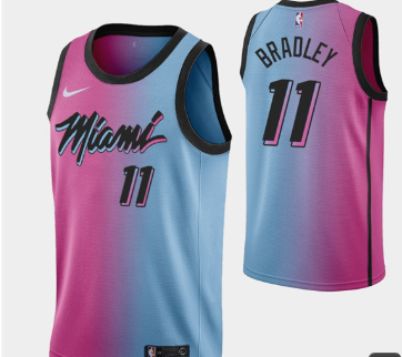 Men's Miami Heat #11 Avery Bradley 2021 BluePink City Edition Vice Stitched NBA Jersey
